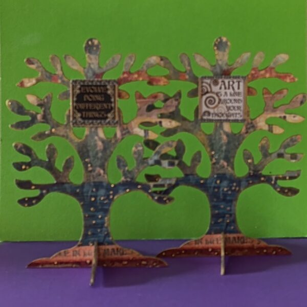 Árbol de la vida con pájaro en verde - Imagen 2