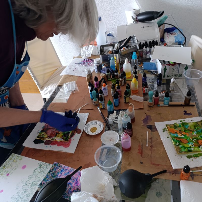 taller tintas al alcohol creativo